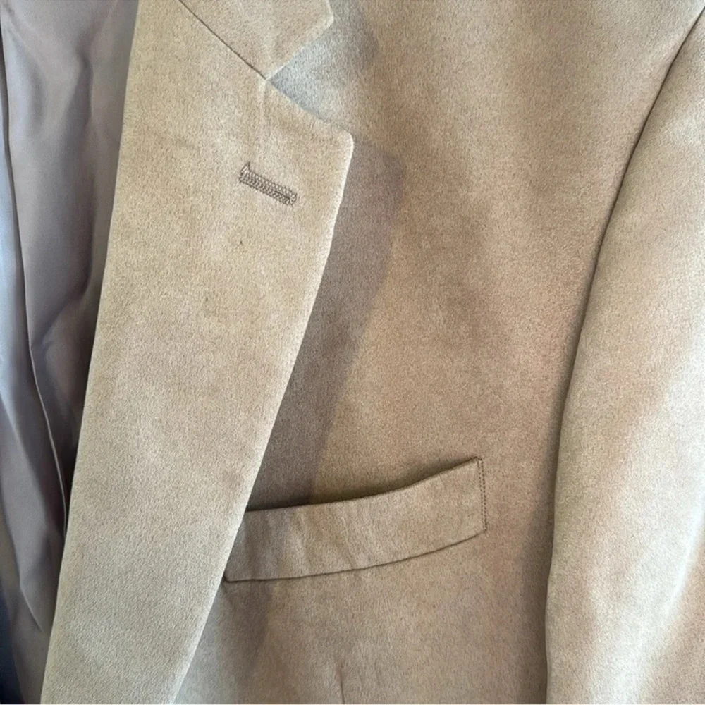 Chaps camel color suede feel sport coat size 46R - Picture 4 of 8